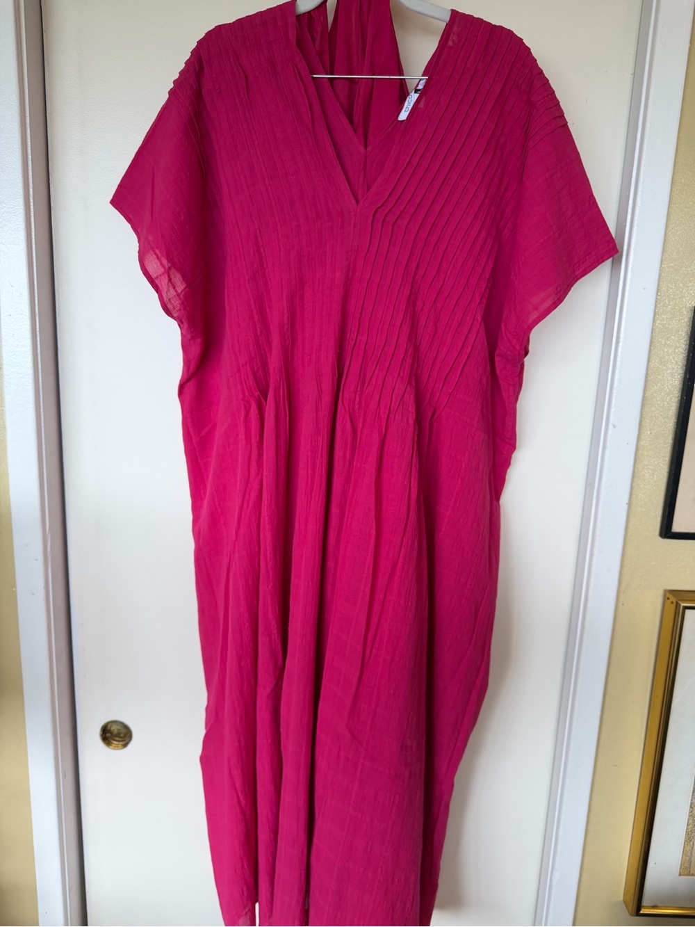 Chico's Fuchsia V-Neck Midi Caftan